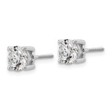 14k White Gold 3 ctw Certified Lab Grown Diamond VS/SI+ G+ Round 4 Prong Heavy Wt. Screwback Stud Earrings