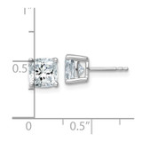 14k White Gold 3 ctw Certified Lab Grown Diamond VS+ F+ Cushion 4 Prong Heavy Wt. Stud Earrings