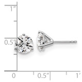 14k White Gold 3 ctw Certified Lab Grown Diamond VS+ F+ Round 3 Prong Heavy Wt. Stud Earrings