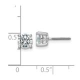 14k White Gold 3 ctw Certified Lab Grown Diamond VS+ F+ Round 4 Prong Heavy Wt. Screwback Stud Earrings