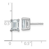 14k White Gold 3 ctw Lab Grown Diamond VS/SI+ G+ Emerald 4 Prong Heavy Wt. Stud Earrings