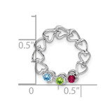 14k White Gold 3 Stone Family Pendant Mounting - XM-01072BA5-8282