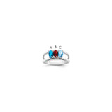 14k White Gold 3 Stone Mother's Ring Mounting