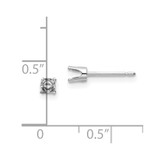 14k White Gold 3.25mm Round Stud Earring Mounting w/backs