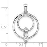 14k White Gold 3.2mm Three Stone Circle Pendant Mounting