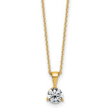 14k 1 carat Lab Grown Diamond VS/SI+ G+ Three Prong 18 inch Solitare Pendant Necklace - PM-6DF33A0B-9796