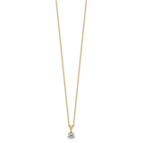 14k 1 carat Lab Grown Diamond VS/SI+ G+ Three Prong 18 inch Solitare Pendant Necklace - PM-6DF33A0B-9796