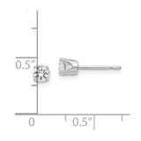 14k White Gold 3.75mm CZ stud earrings