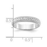 14k White Gold 3.75mm Design Etched Wedding Band Size 6.5
