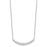 14k White Gold 3/4 carat Diamond Bezel-set Curved Bar 18 inch Necklace