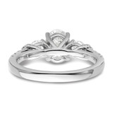 14k White Gold 3/4 carat Lab Grown Diamond VS/SI+ G+ 1 carat Center Oval Semi Mount Engagement Ring
