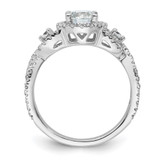 14k White Gold 3/4 carat Lab Grown Diamond VS/SI+ G+ 3/4 carat Center Round Semi Mount Engagement Ring - RM-3F27C6F3-2819