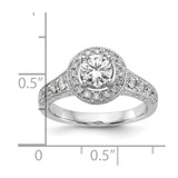 14k White Gold 3/4 carat Lab Grown Diamond VS/SI+ G+ 3/4 carat Center Round Semi Mount Engagement Ring - RM-8386FB97-2280