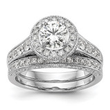 14k White Gold 3/4 carat Lab Grown Diamond VS/SI+ G+ 3/4 carat Center Round Semi Mount Engagement Ring - RM-8386FB97-2280