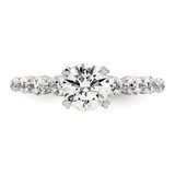 14k White Gold 3/4 carat Lab Grown Diamond VS/SI+ G+ 3/4 carat cetner Round Semi Mount Solitaire Engagement Ring