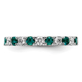 14k White Gold 3/4 carat Lab Grown Diamond VS/SI+ G+ and Lab Created Alexandrite Size 7 Eternity Band