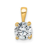 14k 1 carat Lab Grown Diamond VS+ F+ Round Complete Four Prong Pendant