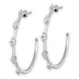 14k White Gold 3/4 carat Lab Grown Diamond VS/SI+ G+ Complete C-Hoop Post Earrings