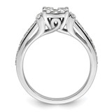 14k White Gold 3/4 carat Lab Grown Diamond VS/SI+ G+ Complete Cluster Engagement Ring - RM-A89F9AA5-5687