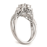 14k White Gold 3/4 carat Lab Grown Diamond VS/SI+ G+ Complete Cluster Engagement Ring - RM-AAEF4596-9645