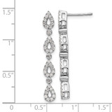 14k White Gold 3/4 carat Lab Grown Diamond VS/SI+ G+ Complete Dangle Teardrop Post Earrings
