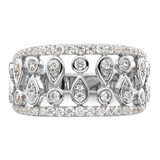 14k White Gold 3/4 carat Lab Grown Diamond VS/SI+ G+ Complete Fashion Ring