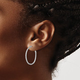 14k White Gold 3/4 carat Lab Grown Diamond VS/SI+ G+ Complete In and Out Hoop Earrings - EM-06C5DE00-2062
