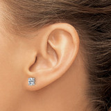 14k White Gold 3/4 carat Lab Grown Diamond VS/SI+ G+ Complete Oval Four Prong Stud Earrings