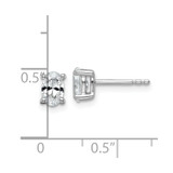 14k White Gold 3/4 carat Lab Grown Diamond VS/SI+ G+ Complete Oval Four Prong Stud Earrings