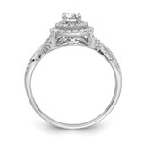 14k White Gold 3/4 carat Lab Grown Diamond VS/SI+ G+ Complete Round Double Halo Engagement Ring - RM-866BBF76-2600