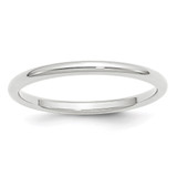 10k White Gold 2mm Standard Weight Comfort Fit Wedding Band Size 6.5