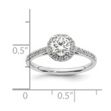 14k White Gold 3/4 carat Lab Grown Diamond VS/SI+ G+ Complete Size 5 Halo Engagement Ring