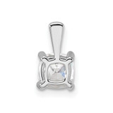 14k White Gold 3/4 carat Lab Grown Diamond VS/SI+ G+ Cushion Complete Four Prong Pendant