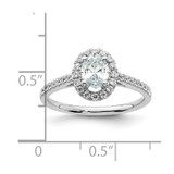 14k White Gold 3/4 carat Lab Grown Diamond VS/SI+ G+ Oval Complete Halo Engagement Ring