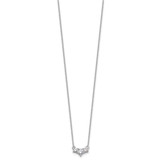 14k White Gold 3/4 carat Lab Grown Diamond VS/SI+ G+ Round Complete 18 inch Three Stone Necklace