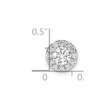 14k White Gold 3/4 carat Lab Grown Diamond VS/SI+ G+ Round Complete Halo Chain Slide Pendant