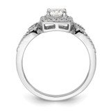 14k White Gold 3/4 carat Lab Grown Diamond VS/SI+ G+ Round Complete Halo Engagement Ring - RM-3A14C0E5-8252