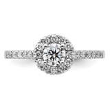 14k White Gold 3/4 carat Lab Grown Diamond VS/SI+ G+ Round Complete Halo Engagement Ring - RM-4EF659ED-1131