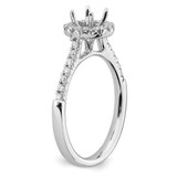 14k White Gold 3/4 carat Lab Grown Diamond VS/SI+ G+ Round Complete Size 7 Halo Engagement Ring