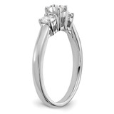 14k White Gold 3/4 carat Lab Grown Diamond VS/SI+ G+ Round Complete Three Stone Engagement Ring