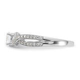 14k White Gold 3/4 carat Lab Grown Diamond VS/SI+ G+ Round Complete Twist Bypass Engagment Ring