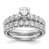 14k White Gold 3/4 carat Lab Grown Diamond VS/SI+ G+ Semi Mount Peg Set Engagement Ring - RM-911AE3E0-1082