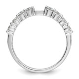 14k White Gold 3/4 carat Lab Grown Diamond VS/SI+ G+ Semi Mount Peg Set Engagement Ring - RM-F91F034B-6565