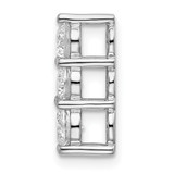 14k White Gold 3/4 carat Lab Grown Diamond VS/SI+ G+ Three Stone Chain Slide Pendant