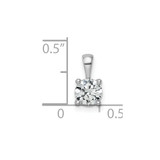 14k White Gold 3/4 carat Lab Grown Diamond VS+ F+ Round Complete Four Prong Pendant