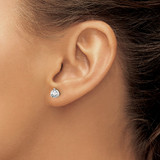 14k White Gold 3/4 ctw Certified Lab Grown Diamond VS/SI+ G+ Round 3 Prong Heavy Wt. Stud Earrings