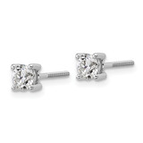 14k White Gold 3/4 ctw Certified Lab Grown Diamond VS/SI+ G+ Round 4 Prong Heavy Wt. Screwback Stud Earrings