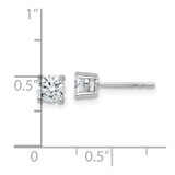 14k White Gold 3/4 ctw Certified Lab Grown Diamond VS/SI+ G+ Round 4 Prong Heavy Wt. Stud Earrings