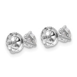 14k White Gold 3/4 ctw Certified Lab Grown Diamond VS+ F+ Round 3 Prong Heavy Wt. Screwback Stud Earrings