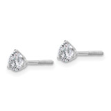 14k White Gold 3/4 ctw Lab Grown Diamond VS/SI+ G+ Round 3 Prong Heavy Wt. Screwback Stud Earrings